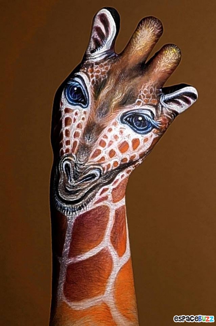 12 oeuvres de hand art en forme d'animaux