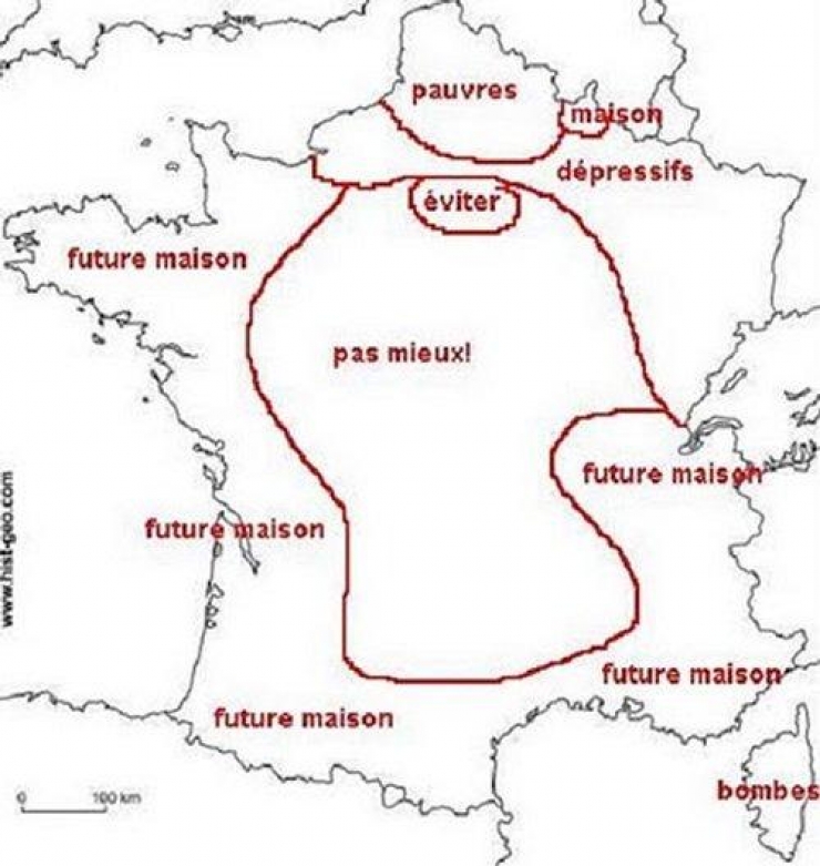 21 cartes qui nous montrent la France vue par différentes personnes… Vive les clichés