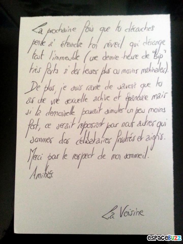 Illustration de l'article : Message d'une voisine : la frustrée