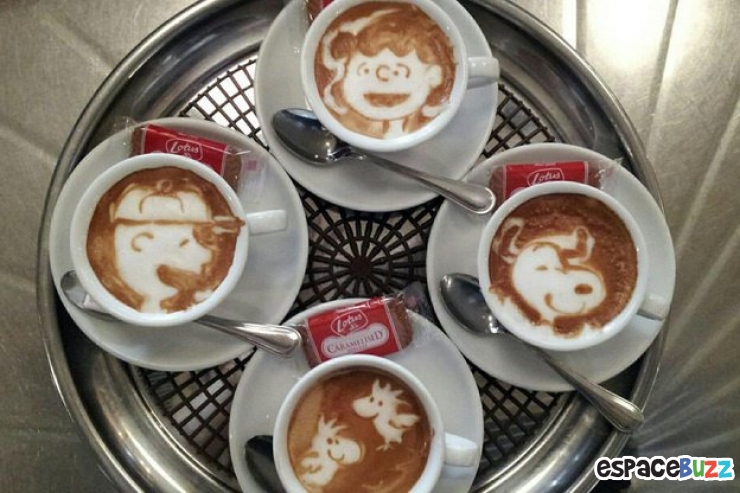 Illustration de l'article : 15 oeuvres de coffee-art représentant des personnages fictifs et des célébrités