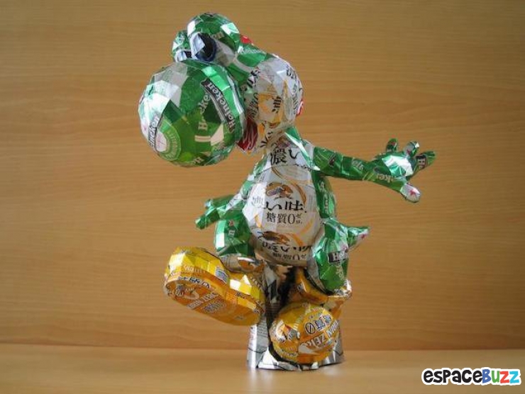 Illustration de l'article : L'artiste Makaon réalise ses scultpures à partir de... canettes! Voici 14 de ses surprenantes créations