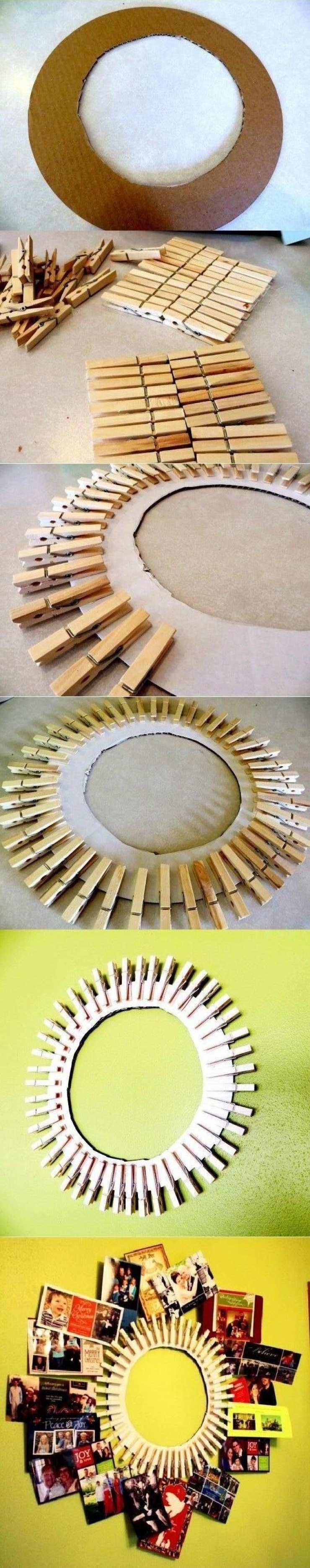 Illustration de l'article : Astuce déco : fabriquez un porte-photo circulaire avec des pinces à linge