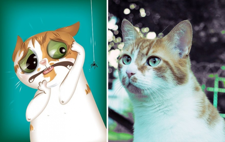 Illustration de l'article : Cette artiste prend des photos d'animaux qu'elle transforme en cartoons pour le plus grand plaisir des enfants! Quel talent!