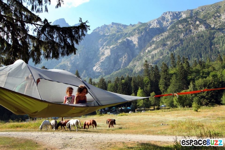 Illustration de l'article : A la fois tente et hamac, voici Tentsile