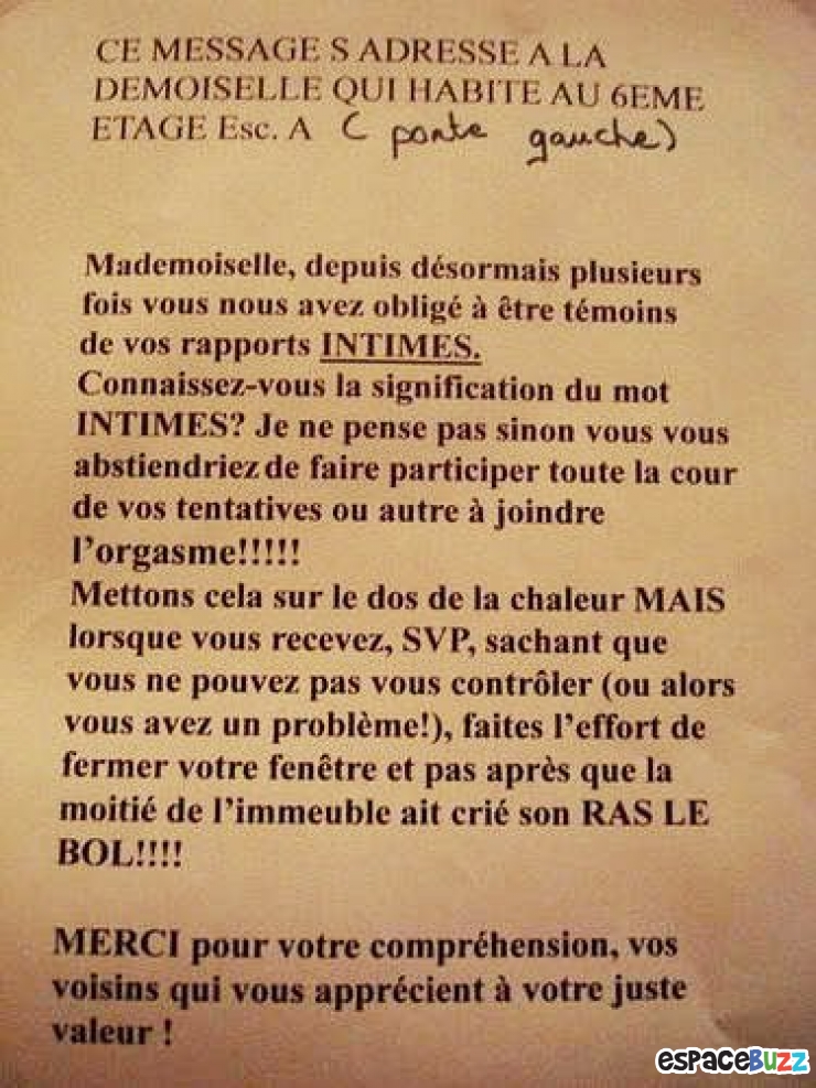 Illustration de l'article : Messages entre Voisins: Rapports Intimes!