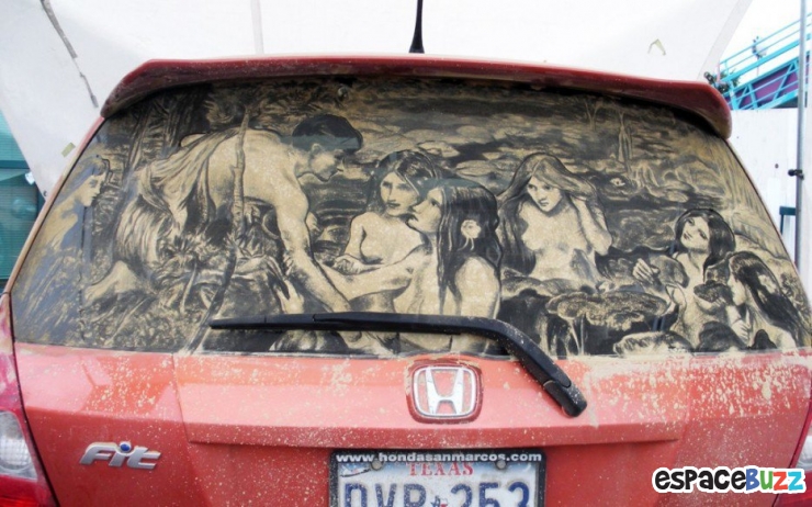Illustration de l'article : Scott Wade, l'homme qui transforme vos vitres d'auto en oeuvres d'art impressionnantes!