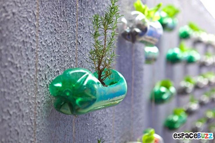 Illustration de l'article : 14 idées déco à base de bouteilles en plastique