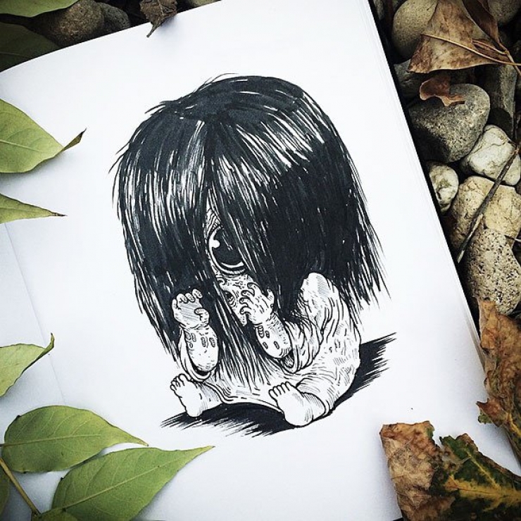 Illustration de l'article : 27 surprenants dessins de b&eacute;b&eacute;s monstres