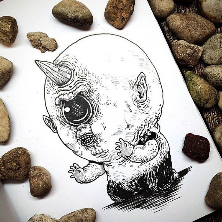 Illustration de l'article : 27 surprenants dessins de b&eacute;b&eacute;s monstres