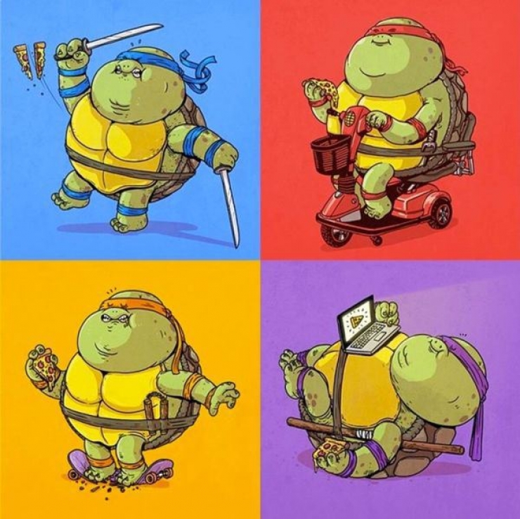 Illustration de l'article : Quand la Malbouffe frappe nos h&eacute;ros de dessins anim&eacute;s, c'est tout votre enfance qui en prend un coup!