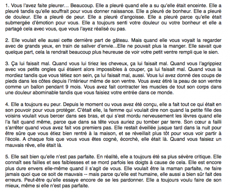 Illustration de l'article : Les 10 choses que votre maman n'a jamais voulu avouer... Emouvant mais magnifique !