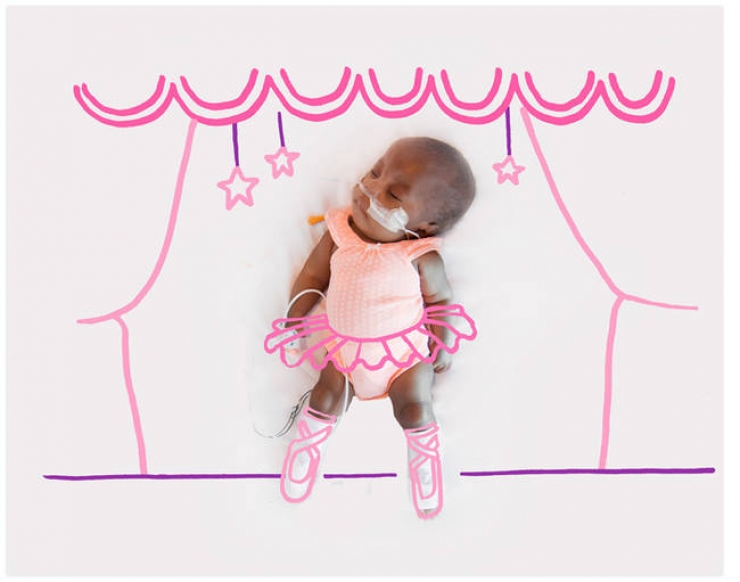 Illustration de l'article : Cette infirmière en néonatologie réalise de superbes illustrations dont les vedettes sont ses petits patients