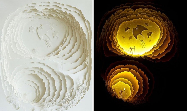 Illustration de l'article : L'univers féérique des tableaux de papiers superposés par Hari & Deepti en 9 images