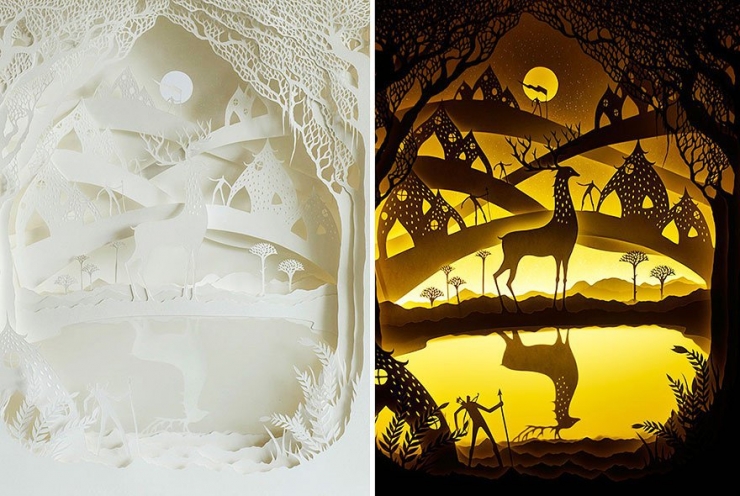 Illustration de l'article : L'univers féérique des tableaux de papiers superposés par Hari & Deepti en 9 images