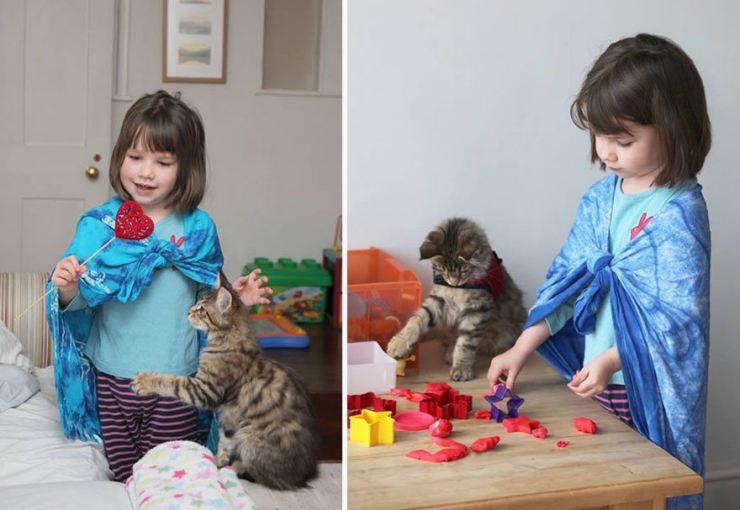 Illustration de l'article : L'émouvante complicité entre une petite fille autiste et son chat en 15 photos