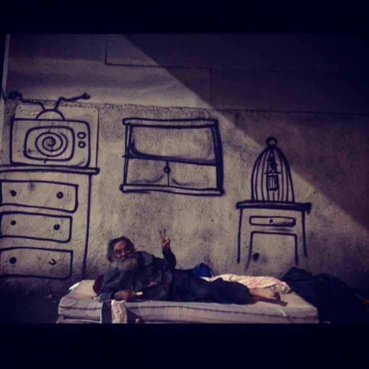 Illustration de l'article : 10 dessins pour sans-abris par le street-artist Skid Robot