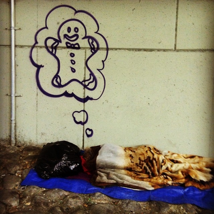 Illustration de l'article : 10 dessins pour sans-abris par le street-artist Skid Robot