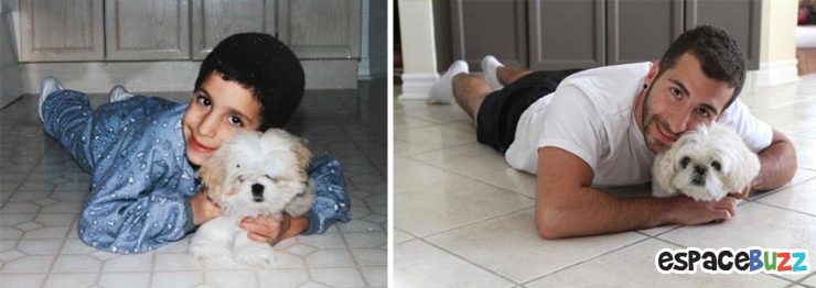 Illustration de l'article : 8 photos de duos chiens/maîtres qui ont grandi côte à côte