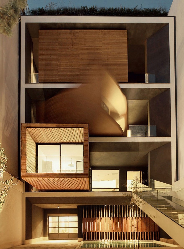 Illustration de l'article : Découvrez ce projet iranien de maison dont les pièces peuvent pivoter