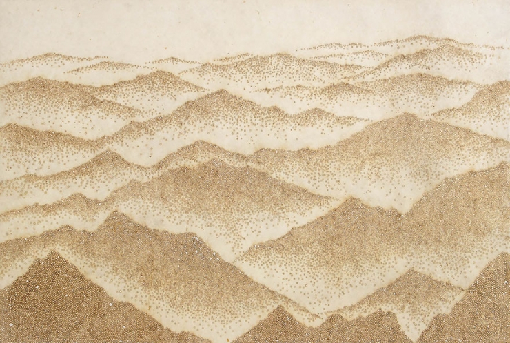 Illustration de l'article : Il réalise de magnifiques dessins point par point et en brûlant des bâtons d'encens. Une patience incroyable !