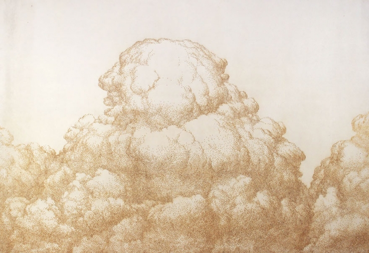 Illustration de l'article : Il réalise de magnifiques dessins point par point et en brûlant des bâtons d'encens. Une patience incroyable !