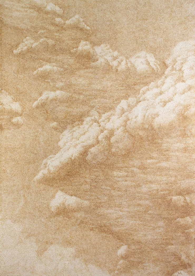 Illustration de l'article : Il réalise de magnifiques dessins point par point et en brûlant des bâtons d'encens. Une patience incroyable !