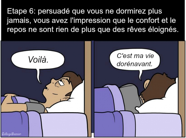 Illustration de l'article : Tous les gens qui ont du mal à s'endormir connaissent ces 7 étapes par coeur !