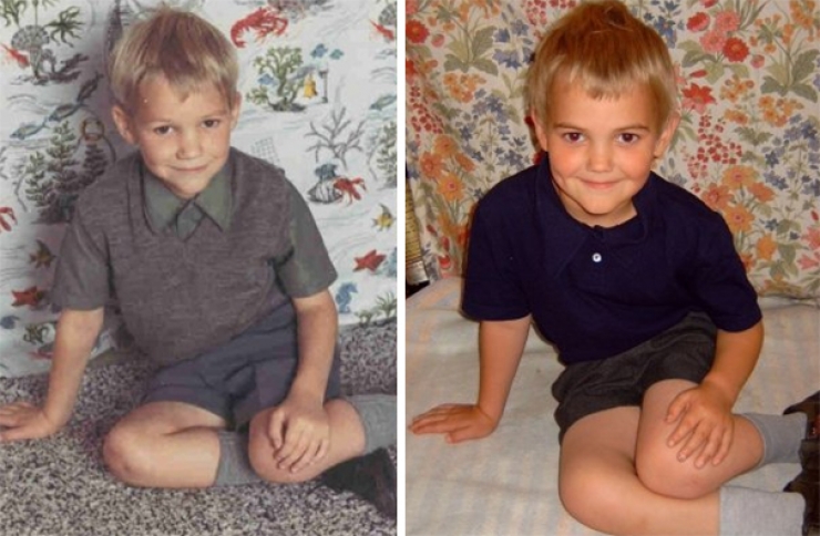 Illustration de l'article : Ces parents et enfants qui se ressemblent comme deux gouttes d'eau au même âge... De véritables sosies !