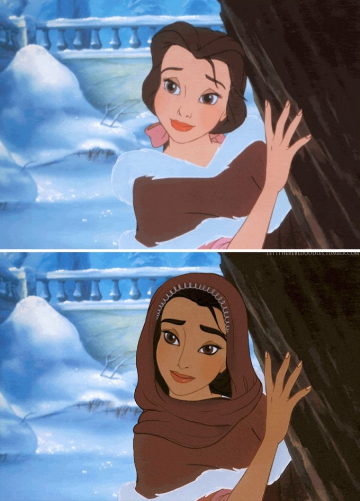 Illustration de l'article : Et si les princesses Disney avaient d'autres origines ? (15 photos)