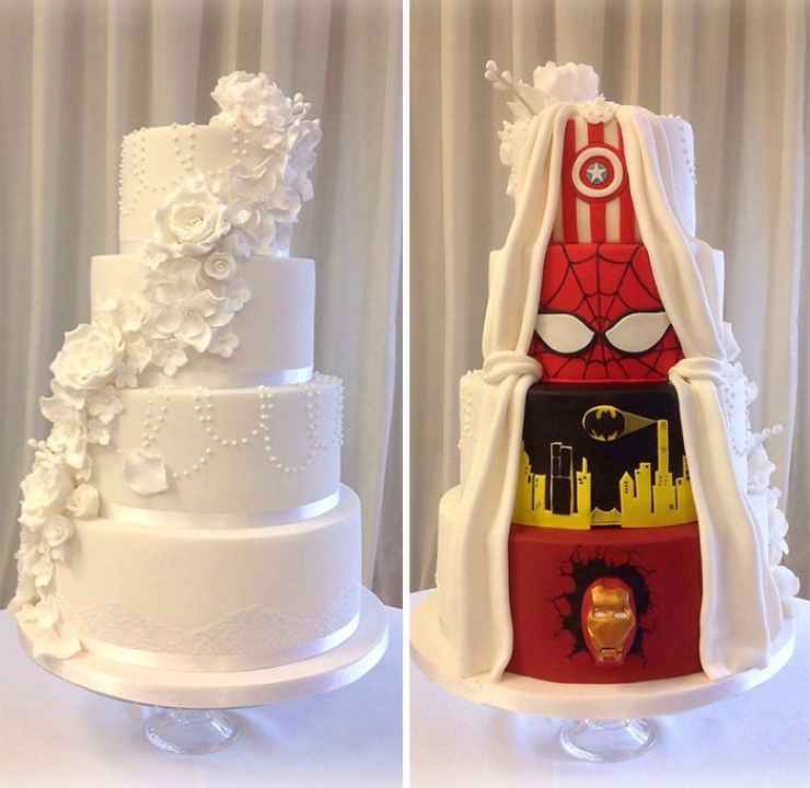 Illustration de l'article : Elle voulait un gâteau de mariage classique, lui en voulait un plus geek. Un compromis a été trouvé