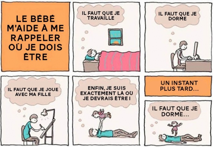 Illustration de l'article : Découvrez ces 9 illustrations qui montrent que ce n’est pas toujours facile d’être un jeune papa !