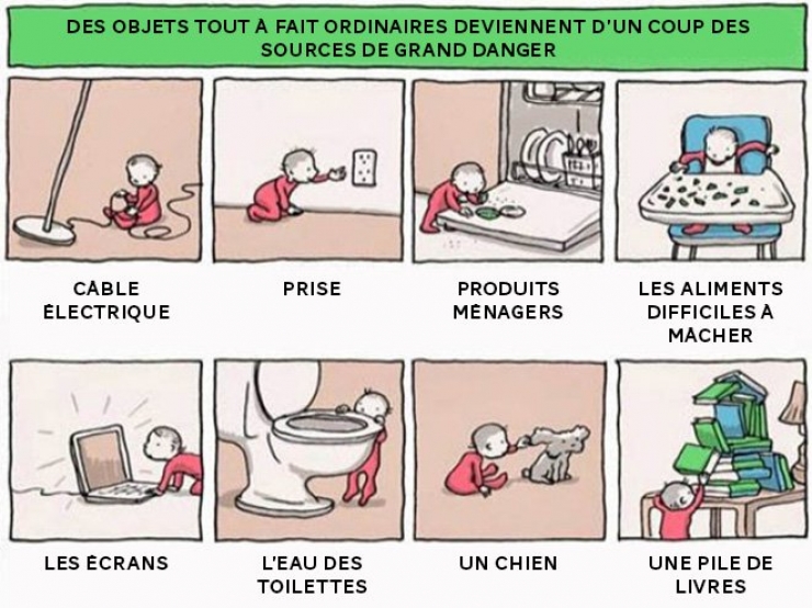 Illustration de l'article : Découvrez ces 9 illustrations qui montrent que ce n’est pas toujours facile d’être un jeune papa !