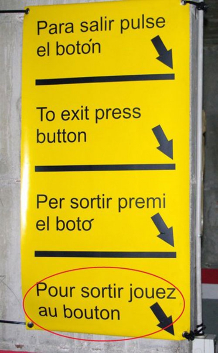 Illustration de l'article : 30 traductions vers le Français qui risquent de vous faire mal aux yeux! Bonjour le professionnalisme...
