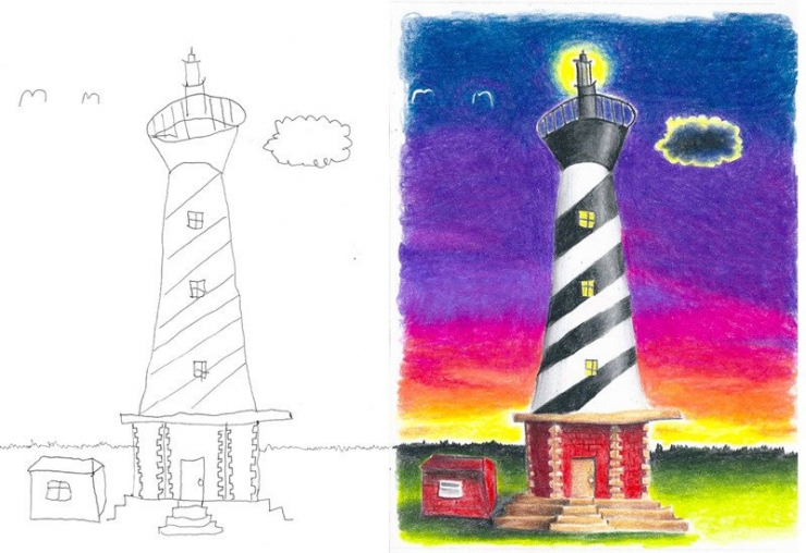 Illustration de l'article : Ce papa-g&eacute;nie d&eacute;cide de rendre les dessins de ses enfants plus attrayants en les colorants