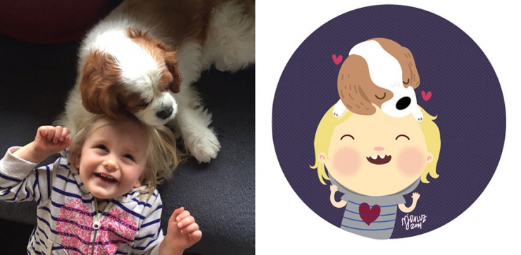 Illustration de l'article : Elle s'inspire de photos d'enfants pour créer d'amusantes illustrations