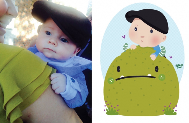 Illustration de l'article : Elle s'inspire de photos d'enfants pour créer d'amusantes illustrations