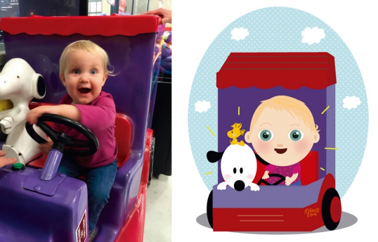 Illustration de l'article : Elle s'inspire de photos d'enfants pour créer d'amusantes illustrations