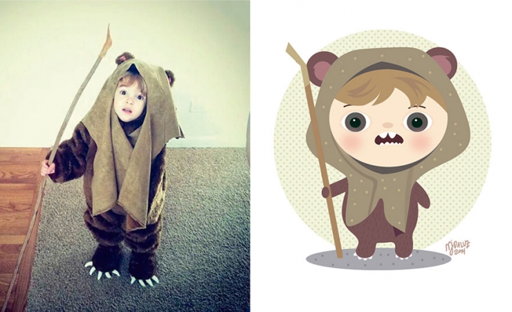 Illustration de l'article : Elle s'inspire de photos d'enfants pour créer d'amusantes illustrations
