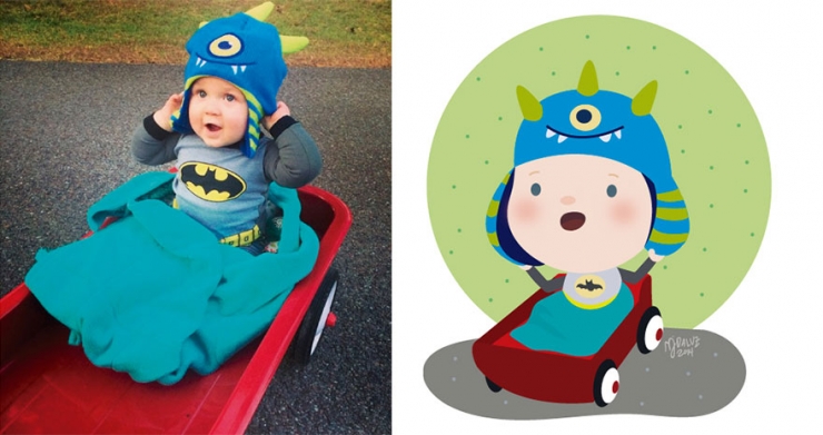 Illustration de l'article : Elle s'inspire de photos d'enfants pour créer d'amusantes illustrations