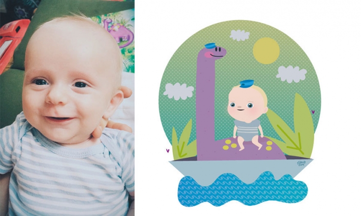 Illustration de l'article : Elle s'inspire de photos d'enfants pour créer d'amusantes illustrations