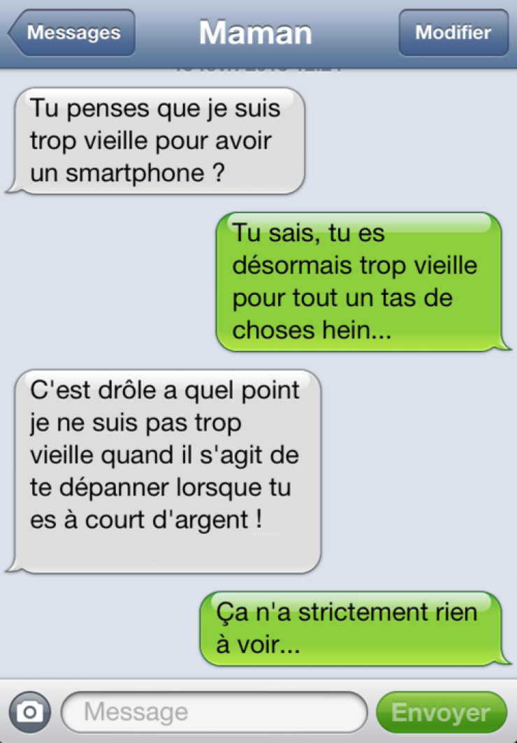 Illustration de l'article : Quand les Mamans se mettent &agrave; faire des SMS...Le r&eacute;sultat est vraiment hilarant!