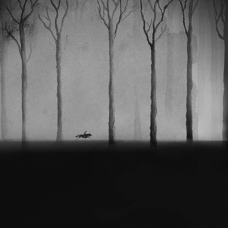Illustration de l'article : De magnifiques aquarelles en noir et blanc représentant la relation enfant-animal avec poésie