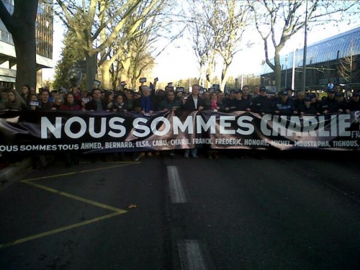 Illustration de l'article : Les plus belles images de la marche r&eacute;publicaine du 11 janvier 2015