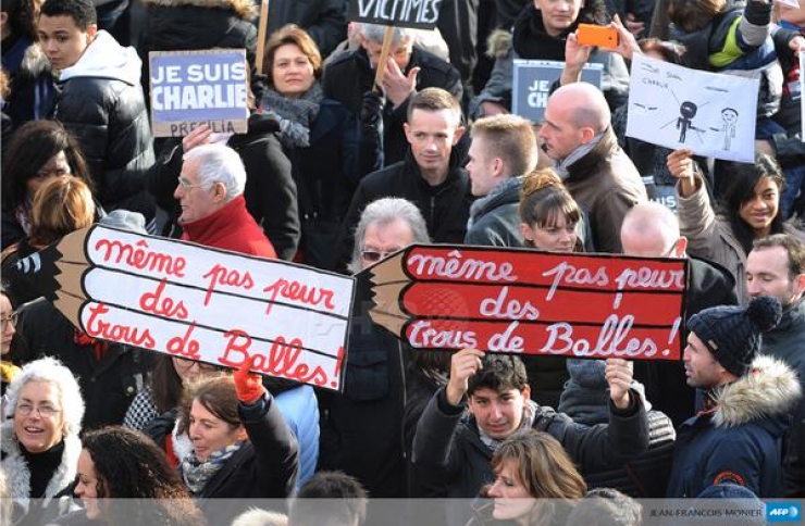 Illustration de l'article : Les plus belles images de la marche r&eacute;publicaine du 11 janvier 2015