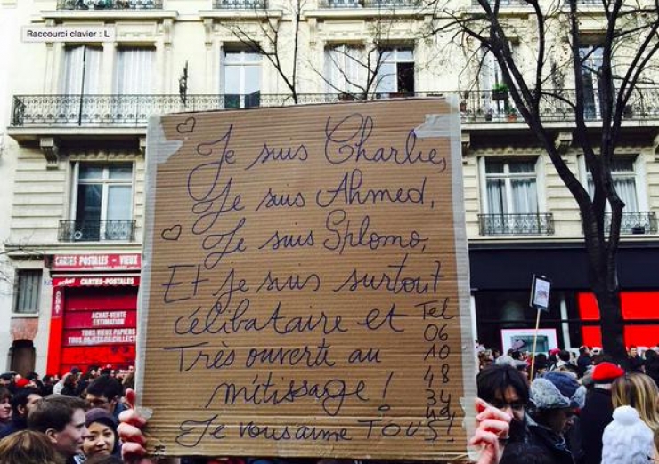 Illustration de l'article : Les plus belles images de la marche r&eacute;publicaine du 11 janvier 2015