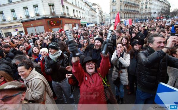 Illustration de l'article : Les plus belles images de la marche r&eacute;publicaine du 11 janvier 2015