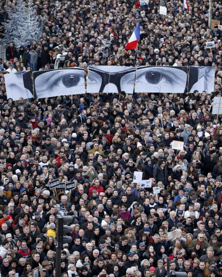 Illustration de l'article : Les plus belles images de la marche r&eacute;publicaine du 11 janvier 2015