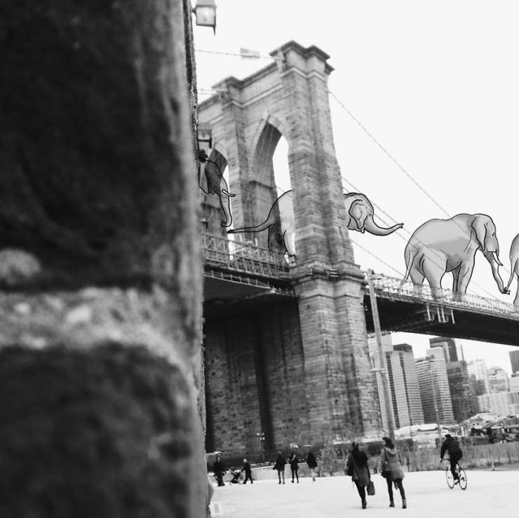 Illustration de l'article : 20 photos de New York auxquelles ont &eacute;t&eacute; ajout&eacute;s d'amusants personnages, par Eliska Podzimkova