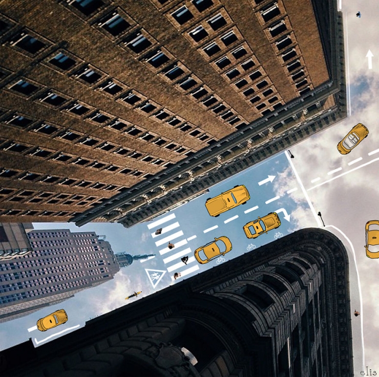 Illustration de l'article : 20 photos de New York auxquelles ont &eacute;t&eacute; ajout&eacute;s d'amusants personnages, par Eliska Podzimkova