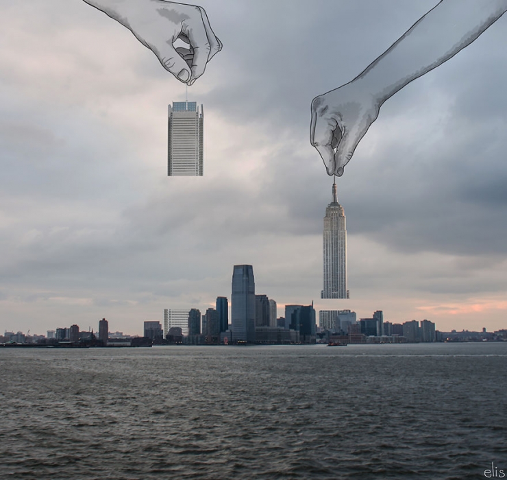 Illustration de l'article : 20 photos de New York auxquelles ont &eacute;t&eacute; ajout&eacute;s d'amusants personnages, par Eliska Podzimkova